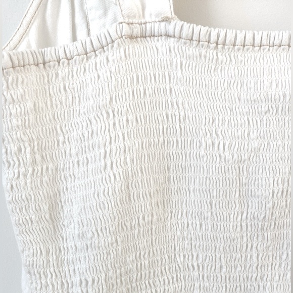 ☀️ White Ruffle Denim Mini Dress - Size L  🌸 - Picture 3 of 9